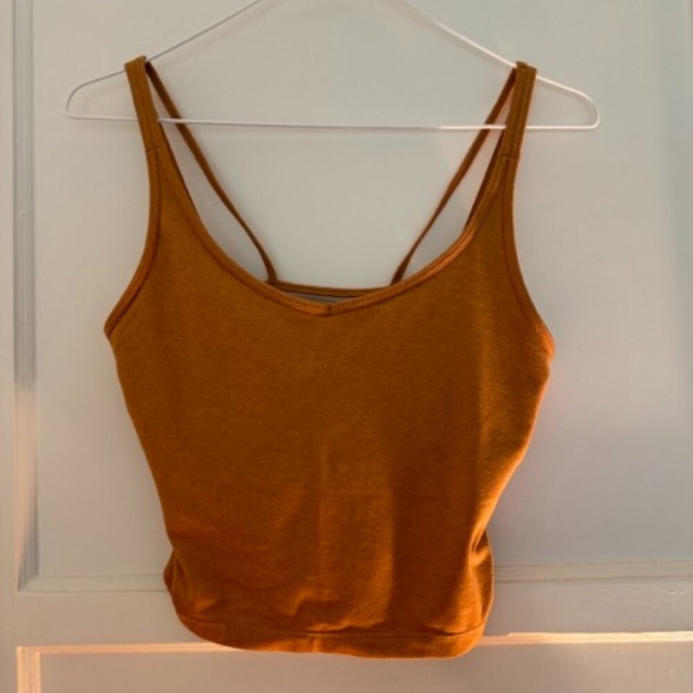 Women’s Vuori Clothing Halo Performance Crop Tank Top, yellow, size medium